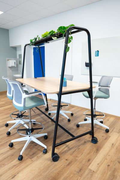 Einzelarbeit und ruhige Vorbereitung ebenso wie Projektgruppen und kollaboratives Arbeiten